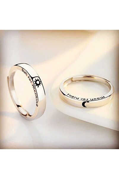 Aksesdunya Gece Gündüz Sun Moon Ayarlanabilir Sevgili Çift Arkadaş Yüzük Kutu...