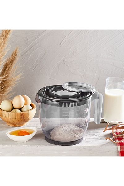 VİP AHMET Mixer Container with Lid Smoked 2200 ml
