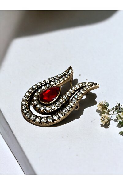 FAYRA ACCESSORIES Zirkon Taşlı Lale Figür İğneli Broş