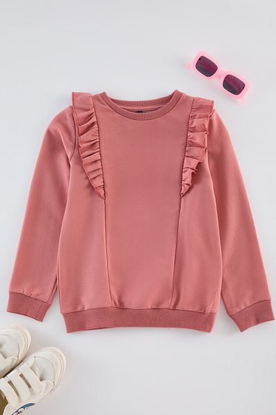 TRENDYOLKIDS Πλεκτό φούτερ για κορίτσια Dusty Rose - TKDAW25SW00028
