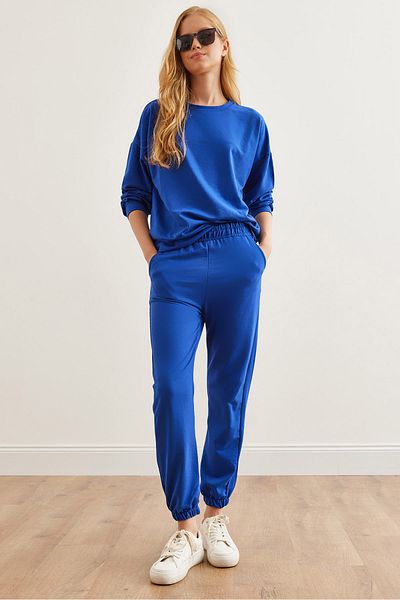 Olalook Σετ γυναικεία αθλητική φόρμα Saks Blue - ETKM- 0000069