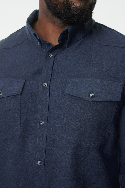 Trendyol Collection Flannel Winter Lumberjack Jacket - Regular Fit, Pockets, Plus Size Tmnaw25Ax00007