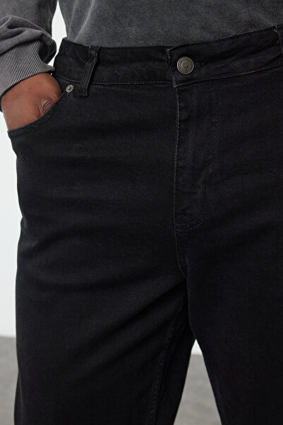 Trendyol Collection Ανδρικό μαύρο τζιν τζιν τζιν Plus Size - κανονική εφαρμογή TMNAW25CJ00000