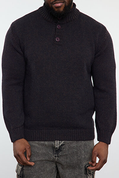 Trendyol Collection Men's Slim Fit Half Turtleneck Sweater - Plus Size Tmnaw25An00000