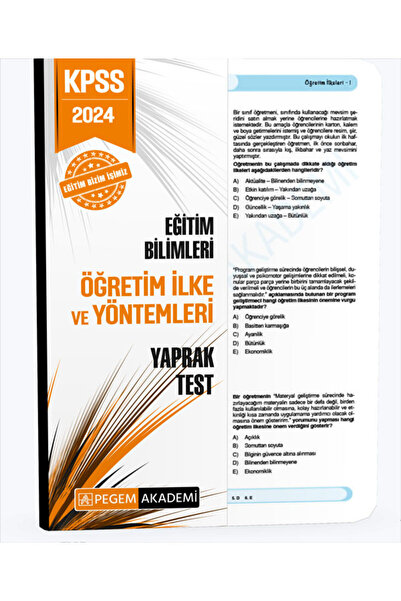 Pegem Akademi Yayıncılık 2024 KPSS Eğitim Bilimleri Öğretim İlke ve Yöntemler...