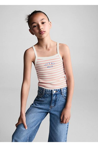 MANGO Kids Gestreiftes T-Shirt mit Trägern