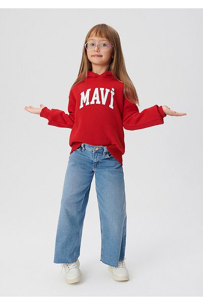 Mavi Red Hooded Logo Printed Sweatshirt -7610035-86417