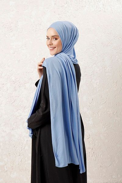 Tachnisa Combed Cotton Shawl Sky Blue