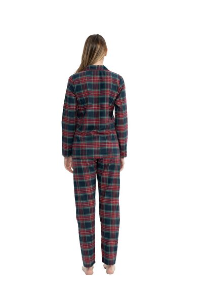 U.S. Polo Assn. Orijinal Lisanslı Kadın Lacivert Boydan Patlı Pijama Takımı  17130