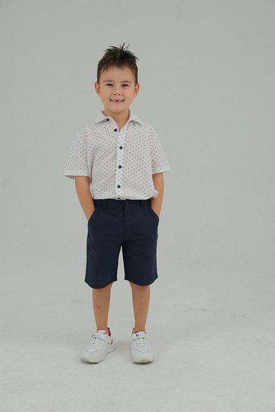ASG TEKSTİL White and Red Striped Short Sleeve Shirt for Boy