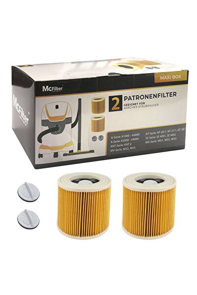 SupurgePlus Karcherr Wd 3 Premium - طقم فلتر هيبا أسطواني مكون من قطعتين