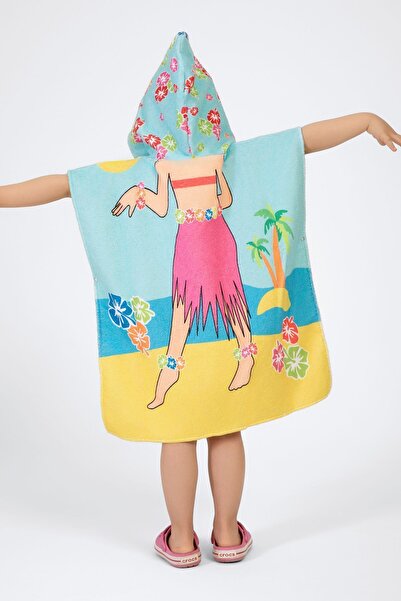 VEVİEN HOME Hawaiian Kids Poncho Beach Towel