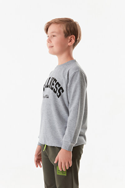 Fulla Moda Wellnes Yazı Baskılı Erkek Çocuk Sweatshirt