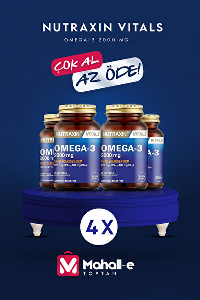 Nutraxin Omega 3 2000 Mg 60 Soft Jel - Epa 720 Dha 480 4'lü