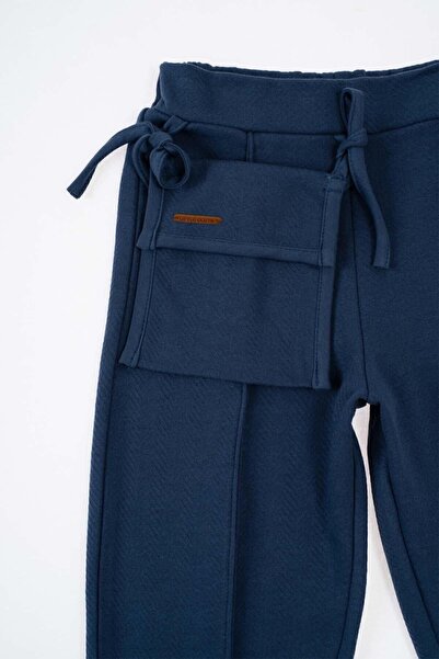 Little Gusto Cepli Pantolon Çocuk Lacivert Organik Pamuk