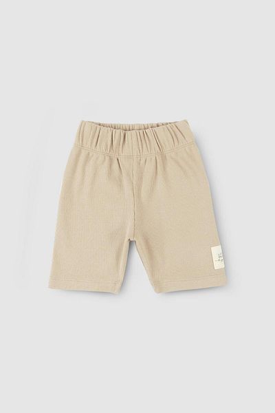 Little Gusto Short Corded Tights Beige Organic Cotton