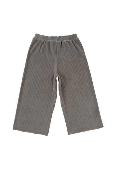Little Gusto Velvet Palazzo Trousers Kids Gray