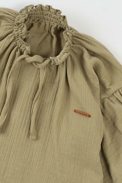 Little Gusto Muslin Oversize Children's Shirt Khaki Organic Cotton
