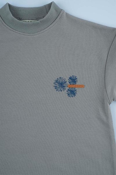 Little Gusto Sweat Dress Kids Gray Organic Cotton