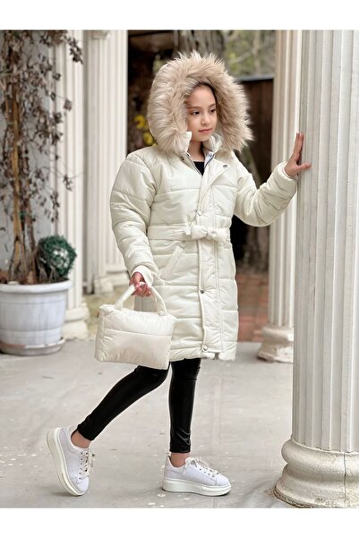 Kids SU GEÇİRMEZ KIZ ÇOCUK ŞİŞME MONT VE ÇANTA