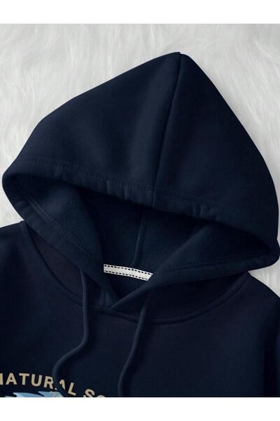 AFROGİYİM Унісекс худі з принтом з природним пейзажем великого розміру