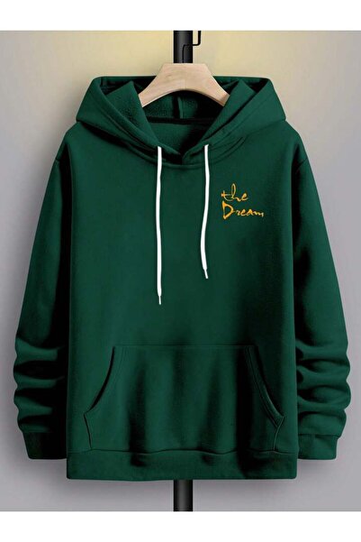 AFROGİYİM Unisex The Dream Your Life Φούτερ με στάμπα με κουκούλα