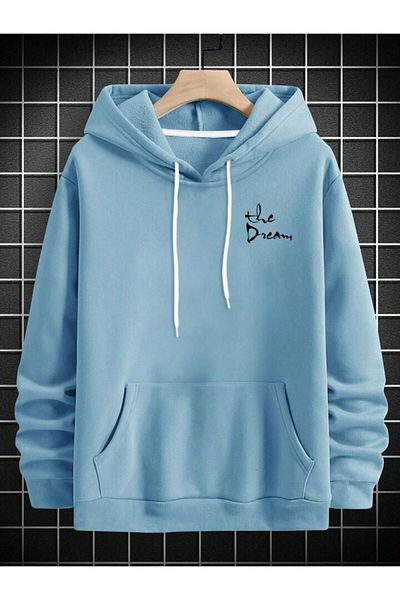 AFROGİYİM Unisex The Dream Your Life Φούτερ με στάμπα με κουκούλα