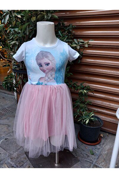 Mıstık Bebe Baskılı Kız Çocuk Elbise