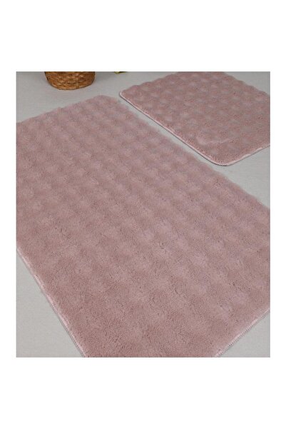 Zebra Casa Bonny 2-комплект плюшевих килимків для ванної кімнати - пудровий