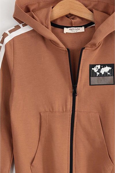 Ege Bebek Boy's Tracksuit Set - Zippered, Hooded, "feeling Good" Detailed, 2-6 Years