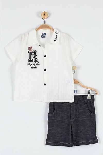 voyyo kids baby Boy's Casual Muslin Shirt and Shorts Summer Suit 3-4-5-6 Years
