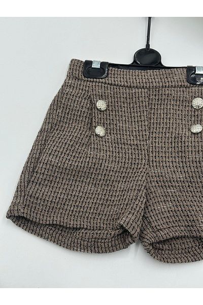 voyyo kids baby Комплект от 3 туид долни и горни части за момиче, комплект къси панталони за деца 2-8 години