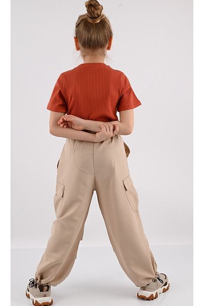 voyyo kids baby GIRL'S SOFT TROUSERS SUMMER SHORT SLEEVE T-SHIRT TROUSERS SET 5-12 YEARS (NARROW FIT)
