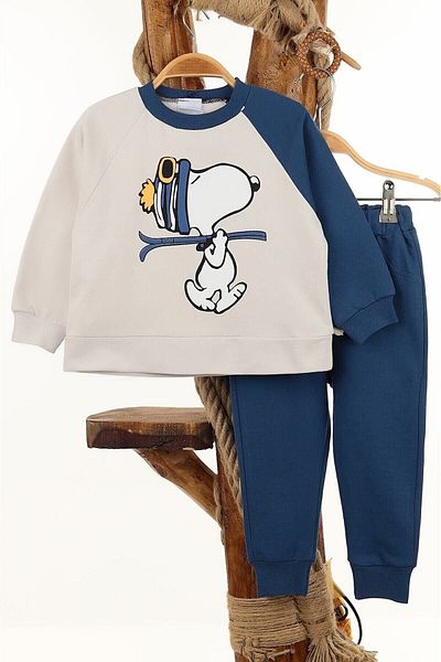 Miniwill Set de trening de zi cu zi cu fund cu imprimeu Snoopy pentru băiat