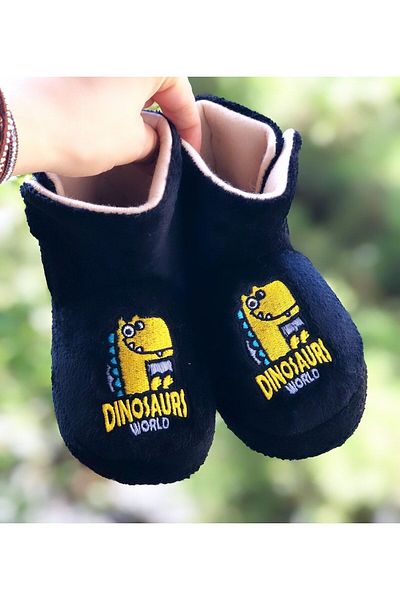 Pandalina Papuci Pantofi pentru copii - Figura de dinozaur, Velcro, Talpă anti-alunecare, Grădiniță Creșă