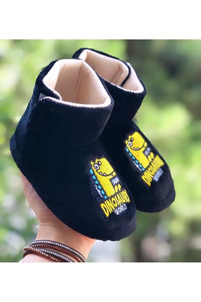 Pandalina Papuci Pantofi pentru copii - Figura de dinozaur, Velcro, Talpă anti-alunecare, Grădiniță Creșă