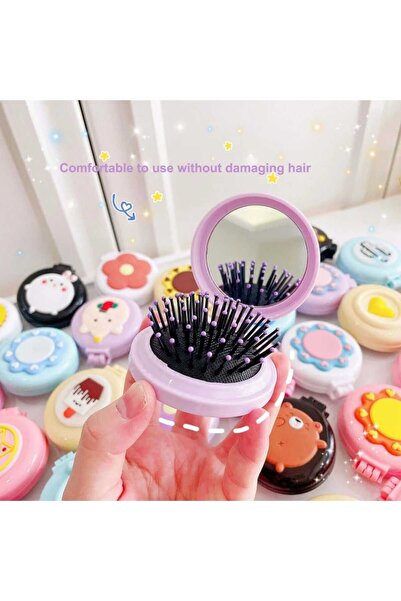 Eva Rose Figürlü Katlanır Tarak Ve Ayna Çocuk Ayna Tarak Aynalı Tarak Taraklı...