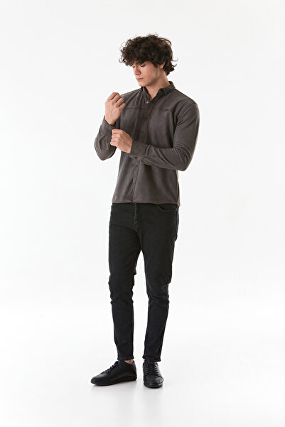 Fulla Moda Suede Embroidered Snap Shirt