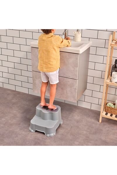 Babylike Çocuklar Için Tuvalet Eğitim Seti- Kaydırmaz Katlı Basamak Ve Kulplu Klozet Adaptörü&koltuğu