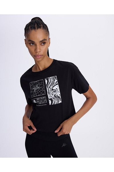 Kappa Authentic Asty Women's Black Comfort Fit T-Shirt