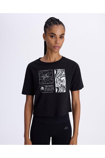 Kappa Authentic Asty Women's Black Comfort Fit T-Shirt