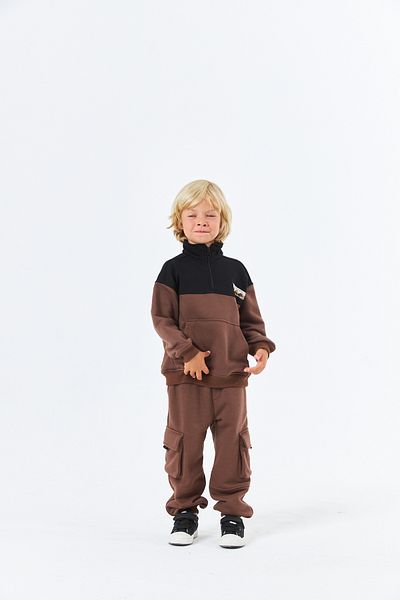 Serbend Serbend Kids Boy's Sweatshirt - Stand Collar, Off Shoulder