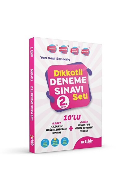 Artıbir Yayınları 2.sınıf Dikkatli Deneme Sınavı Seti (GEÇEN YILIN BASKISI)