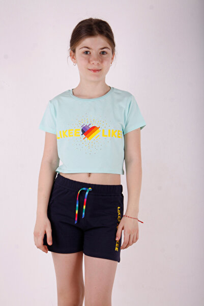 Toontoy Girl's Likee Printed Pocket Shorts Suit