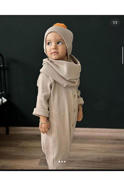 bohemiankids baby wear Унисекс детски гащеризон от 3 части, шапка, нашийник и гащеризон