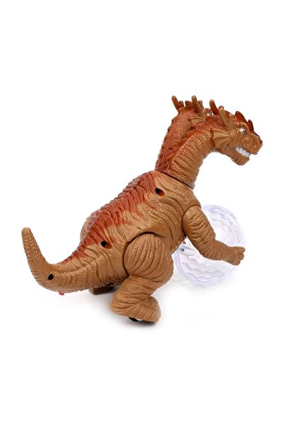 e-life T-rex Walking Double Headed Dinosaur Toy with LED Lights, Real Looking Sound, Turns When Hit, Ball Walking