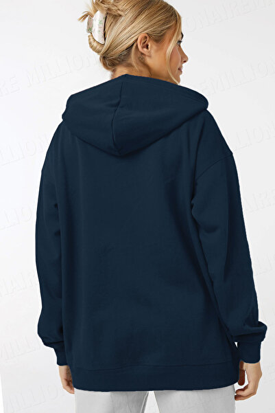 Millionaire Γυναικείο μπλουζάκι με φερμουάρ 3 κλωστές φλις καγκουρό Oversize Φούτερ με φερμουάρ με φερμουάρ