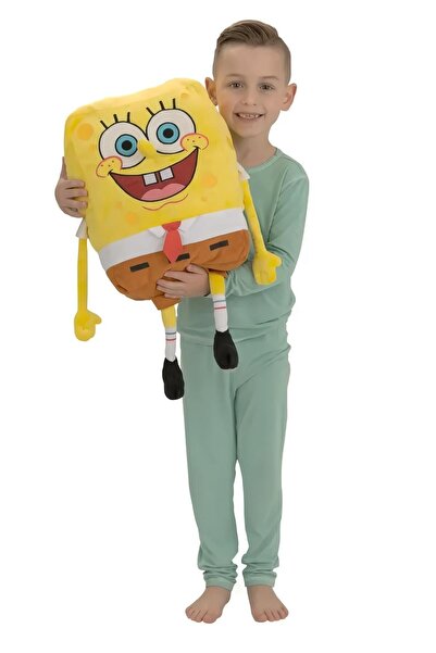 e-life shop İthal Kumaş Renkli 3 Boyutlu Sünger Bob Figür Peluş Oyuncak Çeşitleri Uyku & Oyun Arkadaşı 50 cm.