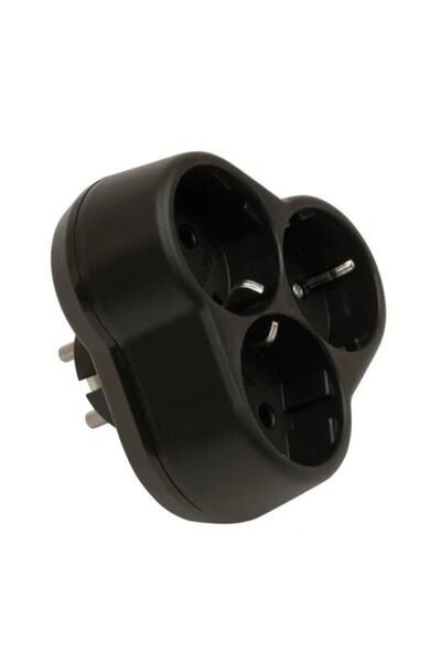 VİKO Siyah Viko Yonca Üçlü Topraklı Fiş Priz