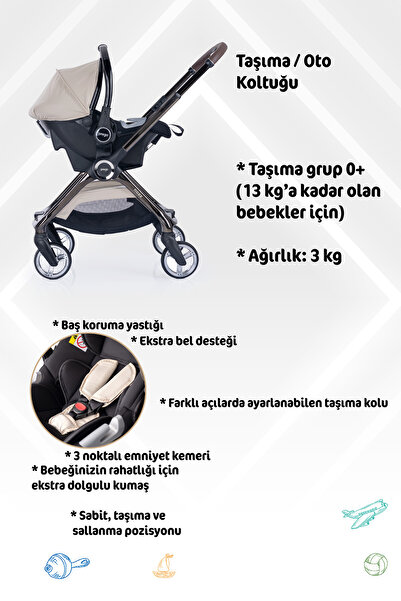 Prego Noax Koldan Çift Yönlü Travel Sistem Bebek Arabası